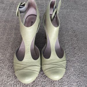 Sage green leather Mary janes